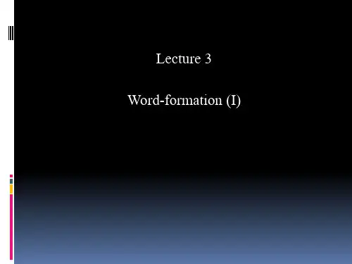 词汇学Lecture 3 构词法1