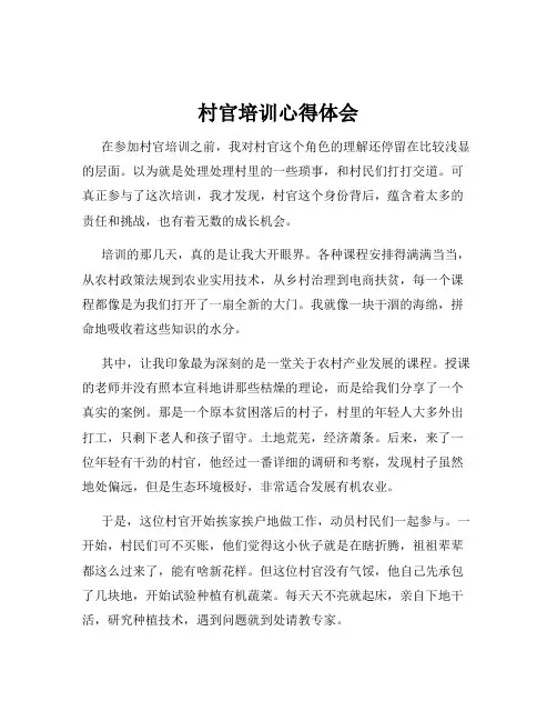 村官培训心得体会