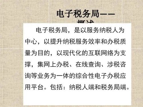 电子税务局简介