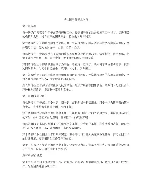 学生团干部规章制度