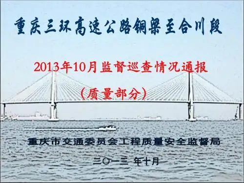 铜合高速公路2013年10月监督检查质量情况20131030