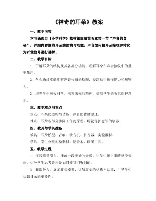 《神奇的耳朵》教案