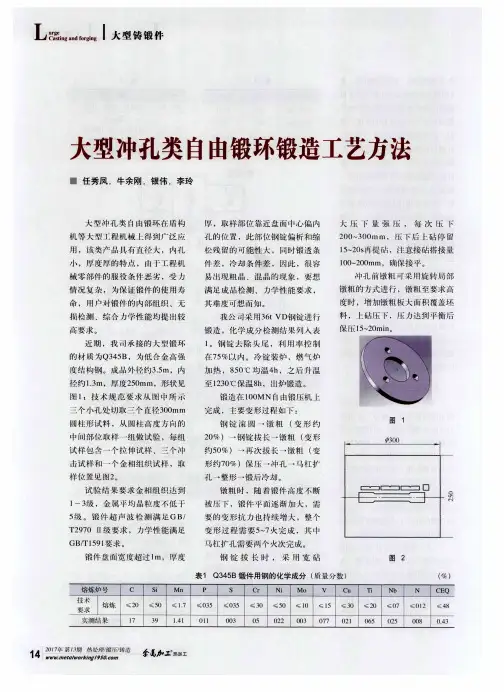 大型冲孔类自由锻环锻造工艺方法