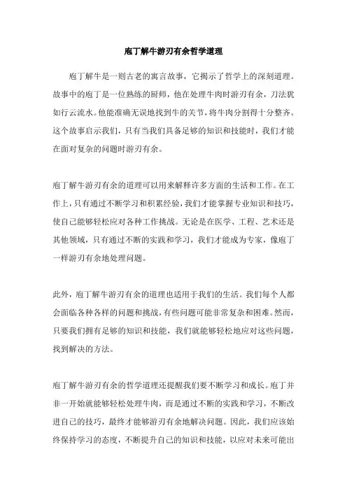 庖丁解牛游刃有余哲学道理