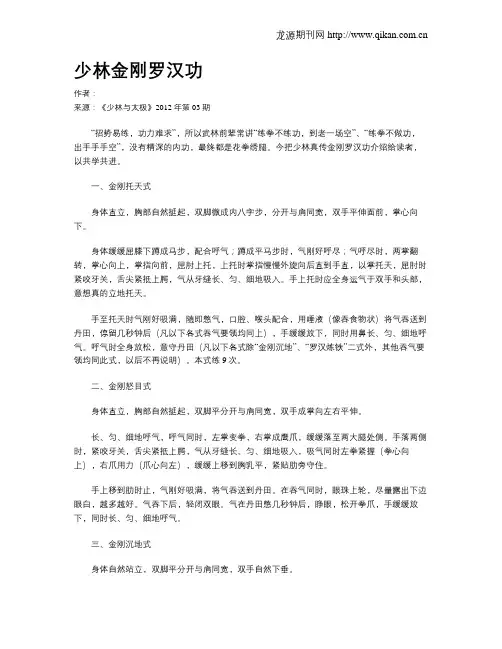 少林金刚罗汉功