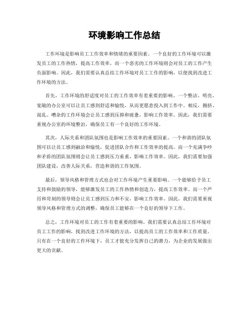 环境影响工作总结
