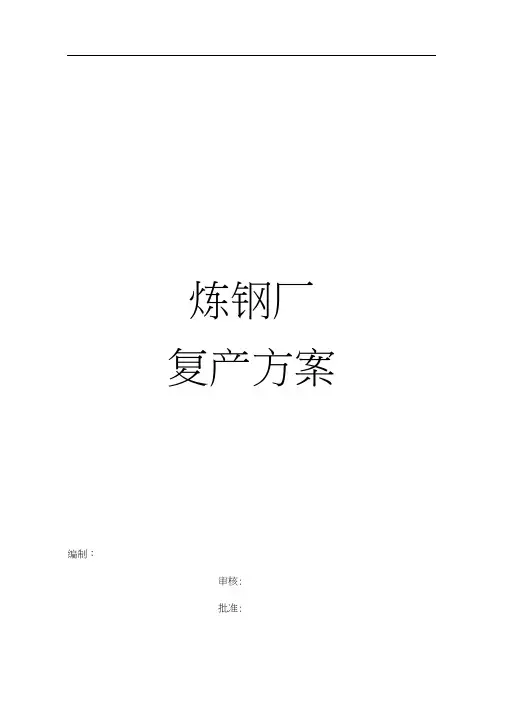 114炼钢厂复产方案要点