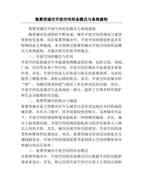 集聚型城市开放空间形态模式与系统建构