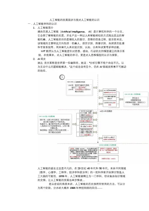 人工智能的发展现状与我对人工智能的认识期末论文