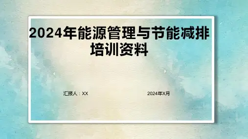 2024年能源管理与节能减排培训资料