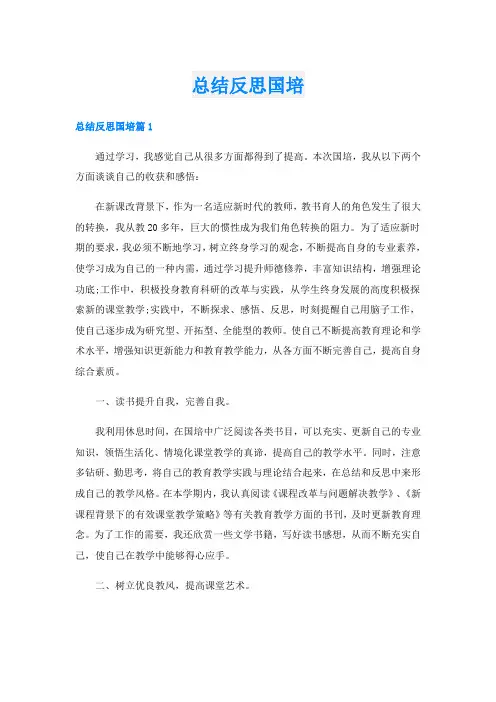 总结反思国培