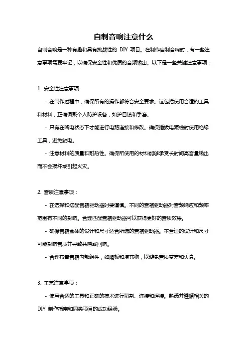 自制音响注意什么