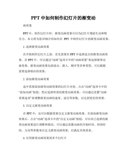 PPT中如何制作幻灯片的渐变动