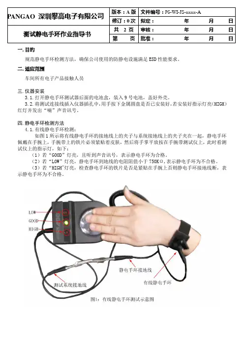 静电手环测试作业指导书
