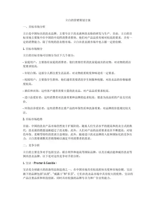 立白的营销策划方案