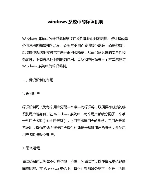 windows系统中的标识机制