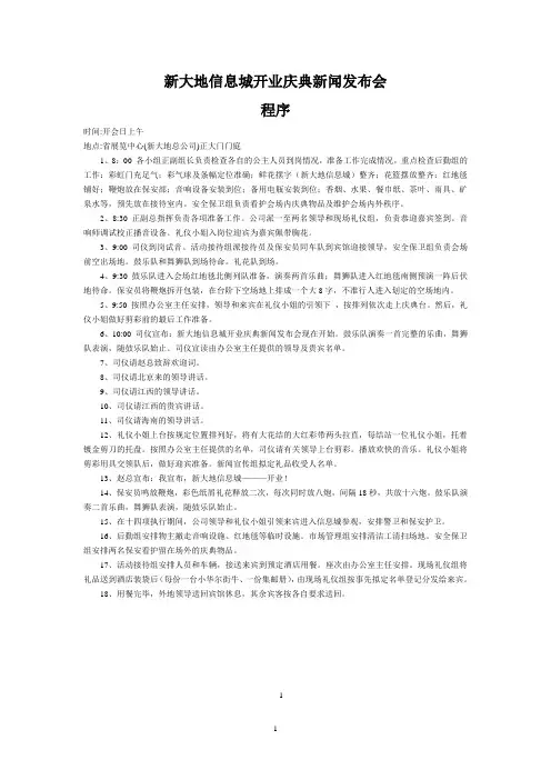 新大地信息城开业庆典新闻发布会
