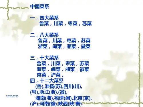 中国 四大菜系简单介绍PPT课件