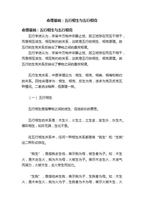 命理基础：五行相生与五行相克