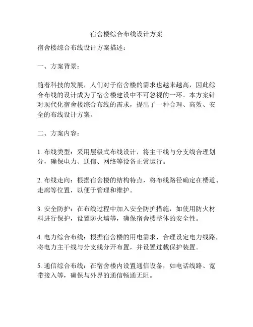 宿舍楼综合布线设计方案