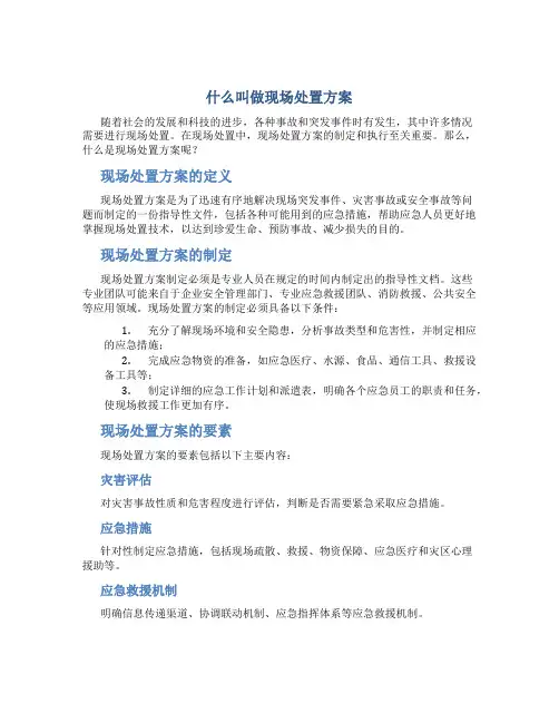什么叫做现场处置方案
