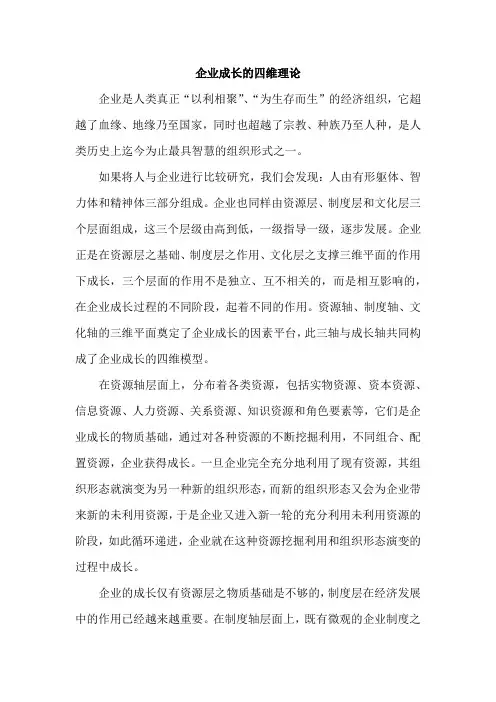 企业成长的四维理论
