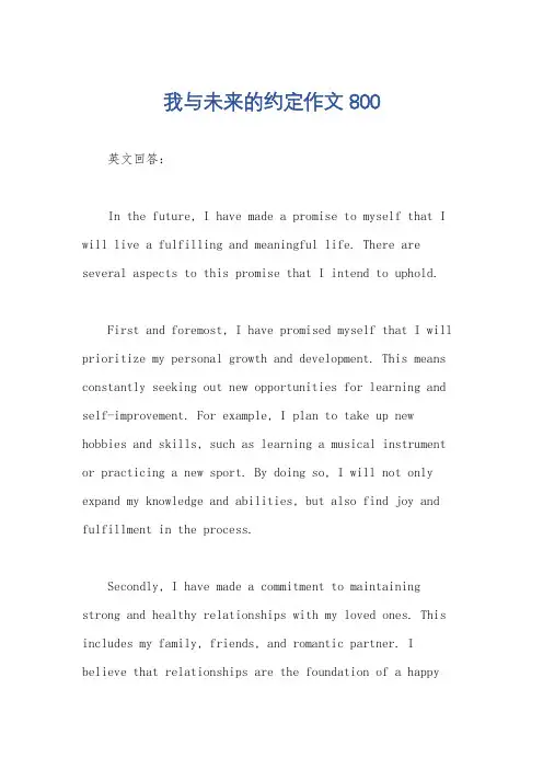 我与未来的约定作文800
