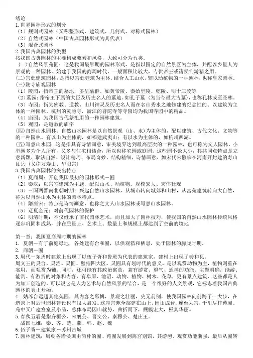 园林史考试重点