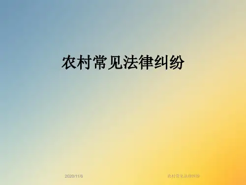 农村常见法律纠纷