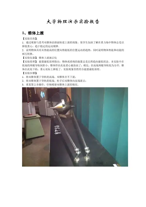 大学物理演示实验报告