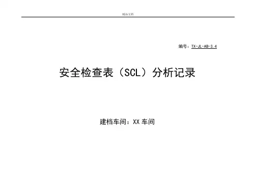 安全检查表(SCL)分析