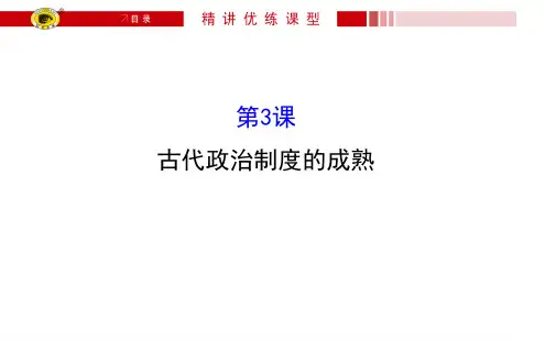 岳麓版高一历史13古代政治制度的成熟