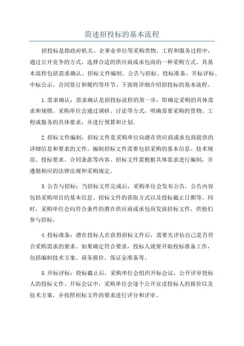 简述招投标的基本流程