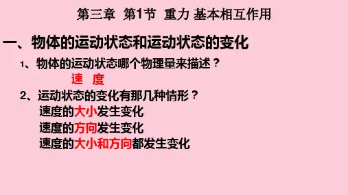人教版高一物理必修1第三章相互作用 第1节 重力 基本相互作用 14张PPT