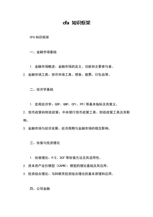 cfa 知识框架