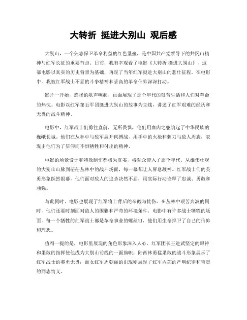 大转折 挺进大别山 观后感