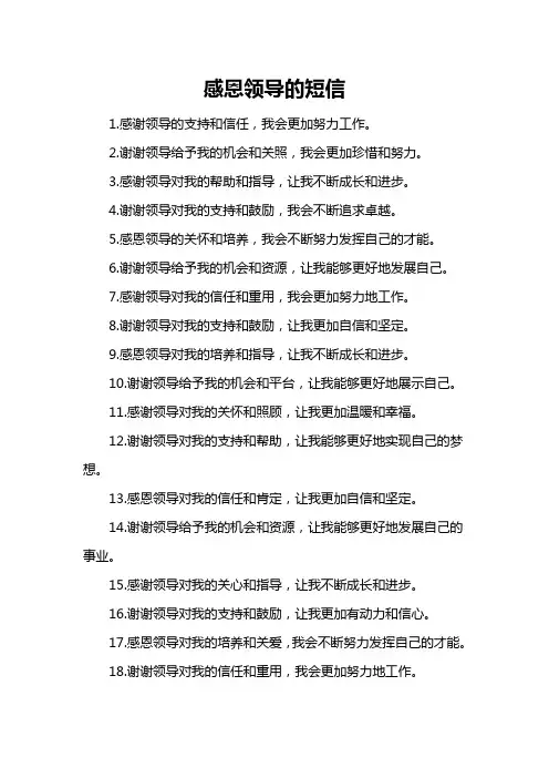 感恩领导的短信