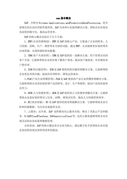 sap基本概念