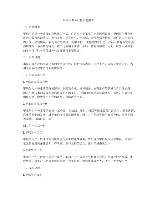 甲砜甲苯可行性研究报告