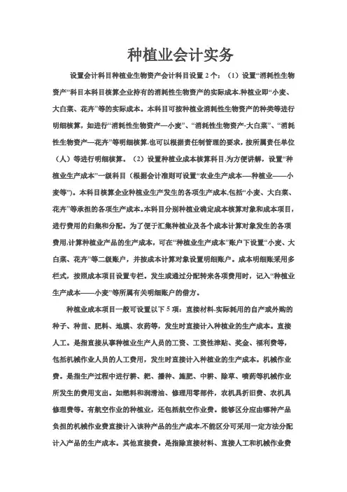 种植业会计实务