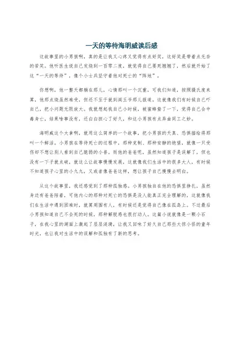 一天的等待海明威读后感