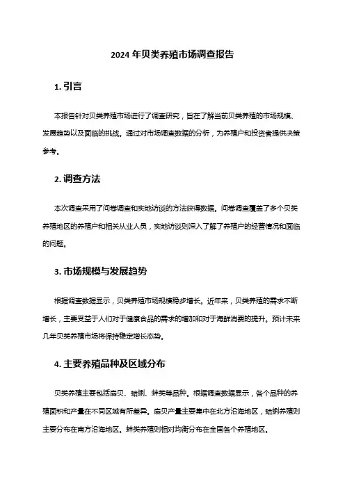 2024年贝类养殖市场调查报告