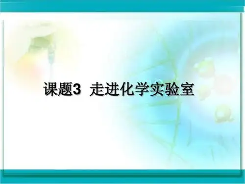 九年级化学走进化学实验室