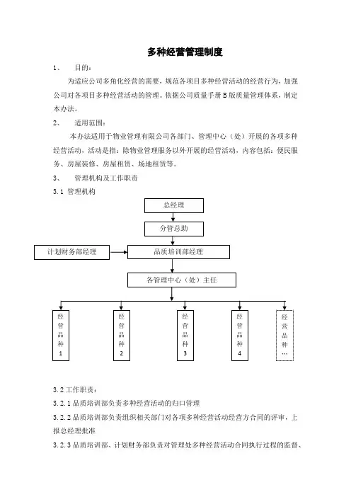 多种经营管理制度