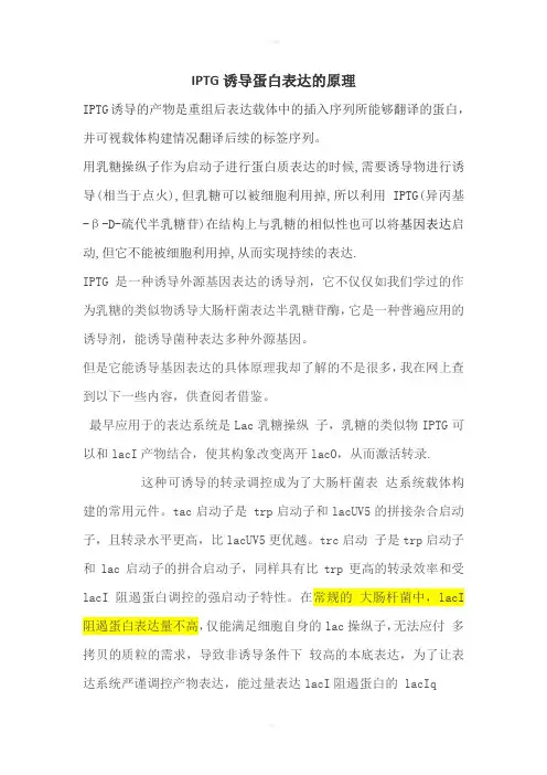 IPTG诱导蛋白表达原理