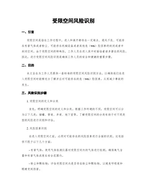 受限空间风险识别