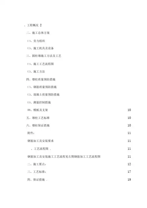 圆墩柱施工技术方案