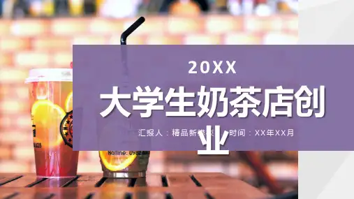 大学生奶茶店创业项目饮品推广招商投资计划方案PPT优质模板