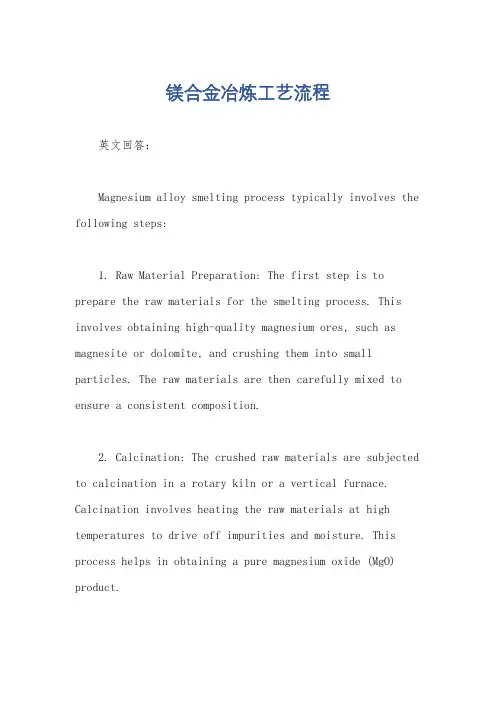 镁合金冶炼工艺流程