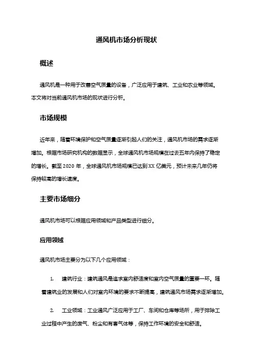2024年通风机市场分析现状